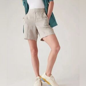 NWT Voyager Beige Linen Shorts Size 20.